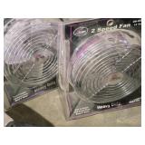 Lot of (2) 7" Fans | 12 Volt | 2 Speed | Heavy Duty (in original packaging)
