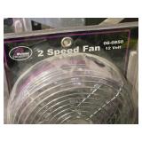 Lot of (2) 7" Fans | 12 Volt | 2 Speed | Heavy Duty (in original packaging)