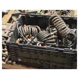 Lot of (1 Tote) Lifting Cables and Hooks (assorted)