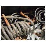 Lot of (1 Tote) Lifting Cables and Hooks (assorted)