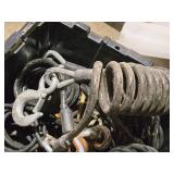 Lot of (1 Tote) Lifting Cables and Hooks (assorted)
