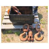 Lot of (7) Crane Swivel Lifting Hooks (assorted)