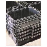 Lot of (5) Stackable Plastic Tote Bins 15" x 21 1/2" x 13"