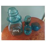 Blue Glass Jar & Vases Blue Glass Jar & Vases