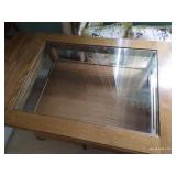 Oak Coffee Table w/ Inlaid Glass Oak Coffee Table w/ Inlaid Glass