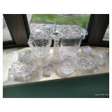 Cut Crystal & Glass Dishes, Ice Bucket, Ash Trays, Etc