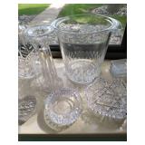 Cut Crystal & Glass Dishes, Ice Bucket, Ash Trays, Etc