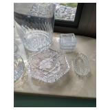 Cut Crystal & Glass Dishes, Ice Bucket, Ash Trays, Etc
