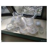 Cut Crystal & Glass Dishes, Ice Bucket, Ash Trays, Etc