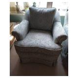 Beautiful Teal & Cream Upholstered Rocking/Swivel Chairs