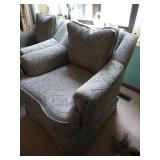 Beautiful Teal & Cream Upholstered Rocking/Swivel Chairs