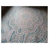 Beautiful Teal & Cream Upholstered Rocking/Swivel Chairs