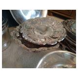 Large, HEAVY Silver Plate Platters, Cake Stand, Ice Bucket & More Large, HEAVY Silver Plate Platters, Cake Stand, Ice Bucket & More