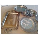 Large, HEAVY Silver Plate Platters, Cake Stand, Ice Bucket & More Large, HEAVY Silver Plate Platters, Cake Stand, Ice Bucket & More