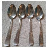 Four Large Sterling Spoons Four Large Sterling Spoons