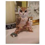 Owl Treasure Keeper, Sand Timer, Bell, Clock Owl Treasure Keeper, Sand Timer, Bell, Clock