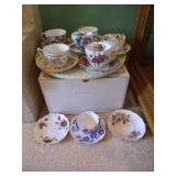 Assorted Tea Cup Lot w/ Two Extra Saucers Assorted Tea Cup Lot w/ Two Extra Saucers