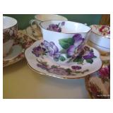 Assorted Tea Cup Lot w/ Two Extra Saucers Assorted Tea Cup Lot w/ Two Extra Saucers
