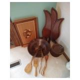 Hand Carved Wood Food Platter, Salad Bowl, Etc Hand Carved Wood Food Platter, Salad Bowl, Etc