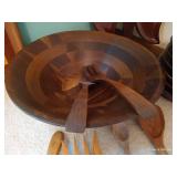 Hand Carved Wood Food Platter, Salad Bowl, Etc Hand Carved Wood Food Platter, Salad Bowl, Etc