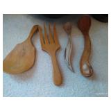 Hand Carved Wood Food Platter, Salad Bowl, Etc Hand Carved Wood Food Platter, Salad Bowl, Etc