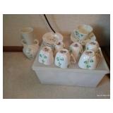 "Belleek" Shamrock Ireland Teacups, Ash Trays & Vase "Belleek" Shamrock Ireland Teacups, Ash Trays & Vase