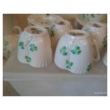 "Belleek" Shamrock Ireland Teacups, Ash Trays & Vase "Belleek" Shamrock Ireland Teacups, Ash Trays & Vase