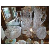 Stunning Cut Crystal & Glass Vases, Bowl, Pitchers Stunning Cut Crystal & Glass Vases, Bowl, Pitchers