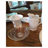 Shelf of Misc. China Tea Cups, Cream & Sugar Bowls, Etc Shelf of Misc. China Tea Cups, Cream & Sugar Bowls, Etc