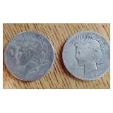 (2) Peace Dollars (2) Peace Dollars