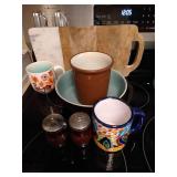 Mugs, Cutting Board, Crock, S&P Shakers