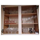 Cupboard of Glassware: Crystal, Bar Supplies, Etc
