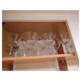 Cupboard of Glassware: Crystal, Bar Supplies, Etc
