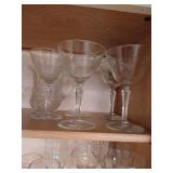 Cupboard of Glassware: Crystal, Bar Supplies, Etc