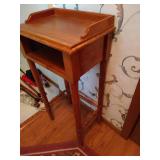 Small Wood Table & Artificial Plant