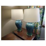 (2) Pretty Blue Lamps
