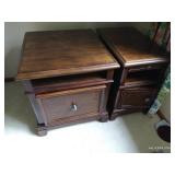 (2) Oak End Tables