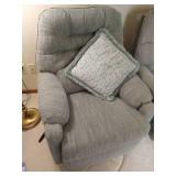 (2) Grey Swivel Rocker Recliners
