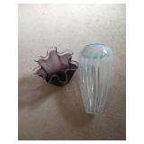 (2) Blown Glass Vases