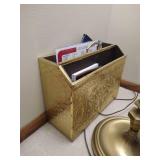 Floor Lamp & Brass Magazine Rack Floor Lamp & Brass Magazine Rack