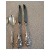 (2) 4-Piece Settings of Wallace Sir Christopher Sterling Flatware (2) 4-Piece Settings of Wallace Sir Christopher Sterling Flatware