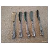 (5) Small Knives of Wallace Sir Christopher Sterling Flatware (5) Small Knives of Wallace Sir Christopher Sterling Flatware