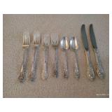 (2) 4-Piece Settings of Wallace Sir Christopher Sterling Flatware (2) 4-Piece Settings of Wallace Sir Christopher Sterling Flatware