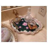 Pretty Vintage Trays w/ Perfume Bottles Pretty Vintage Trays w/ Perfume Bottles