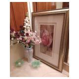 Decorative Glass Vase & Candle Holders w/ Large Picture Decorative Glass Vase & Candle Holders w/ Large Picture
