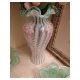 Decorative Glass Vase & Candle Holders w/ Large Picture Decorative Glass Vase & Candle Holders w/ Large Picture