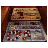 Two Trays of Costume Jewelry Two Trays of Costume Jewelry