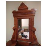 Antique Wood Dresser w/Mirror & Marble Slab Top Antique Wood Dresser w/Mirror & Marble Slab Top