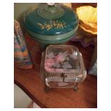 Misc. Table Top Lot of Decor: Pottery, Clocks, Mini Locks, Etc. Misc. Table Top Lot of Decor: Pottery, Clocks, Mini Locks, Etc.