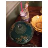 Misc. Table Top Lot of Decor: Pottery, Clocks, Mini Locks, Etc. Misc. Table Top Lot of Decor: Pottery, Clocks, Mini Locks, Etc.